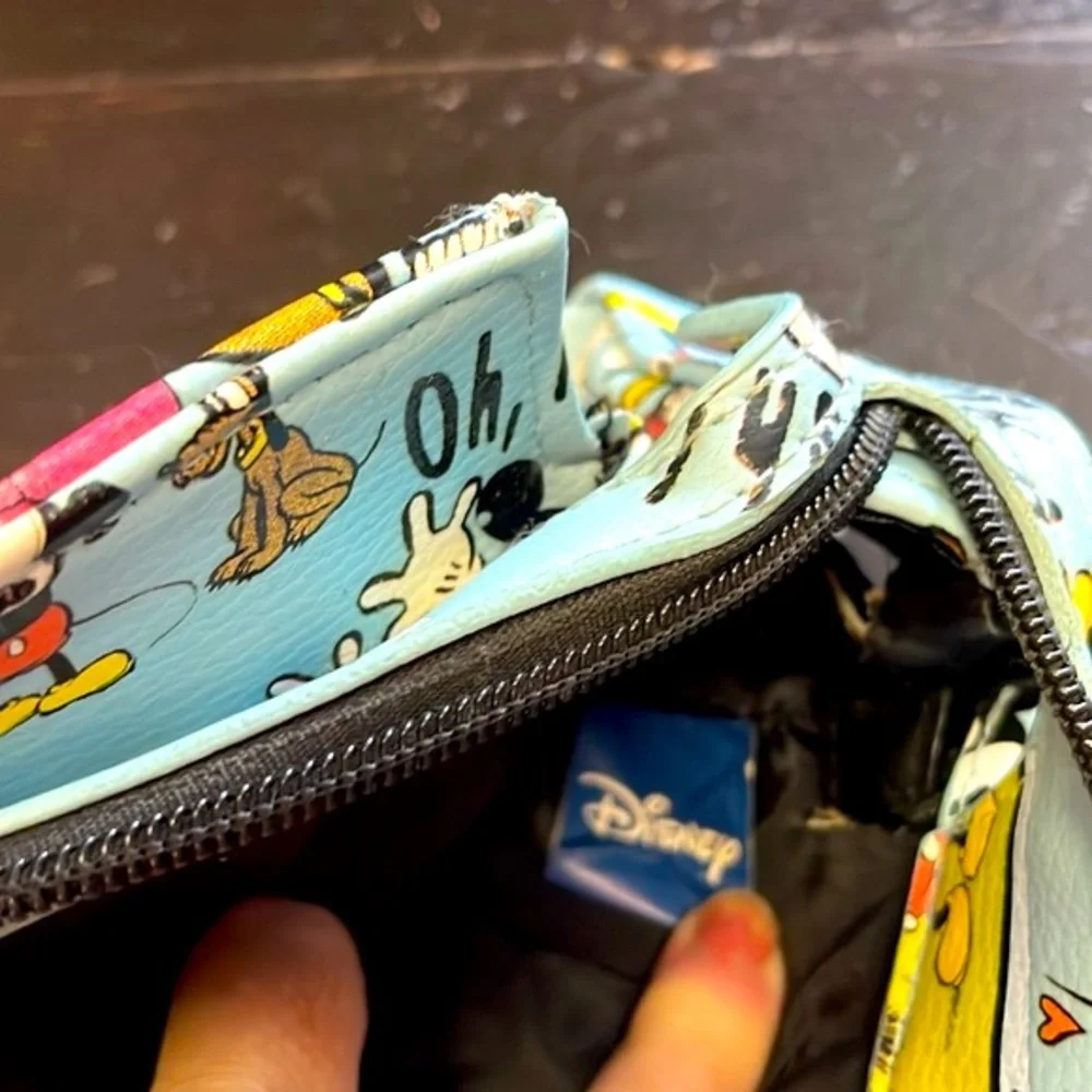 Disney Minnie & Mickey Mouse Lock & Key Satchel Purse Handbag Cartoon Comic Blue